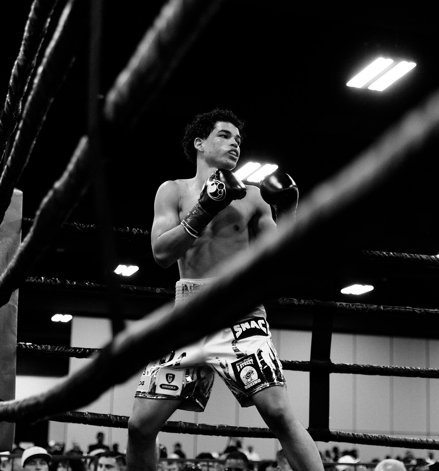 Black and white ring stance portrait